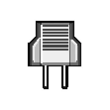 Technology power adapter pixel art vector illustration Stock Illustration