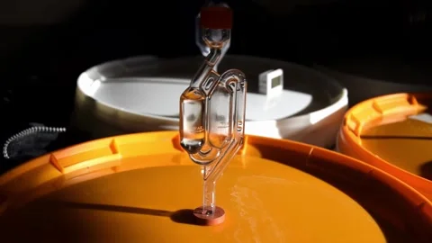 Technology process of fermentation of homemade wine. Glass trap, filter. Stock Footage 327902857