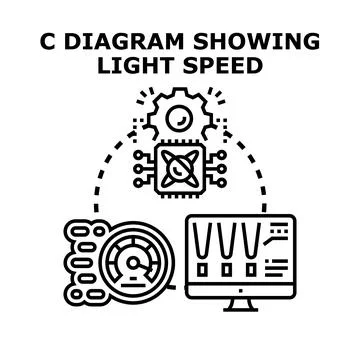 Technology processing data measuring light speed performance Stock Illustration