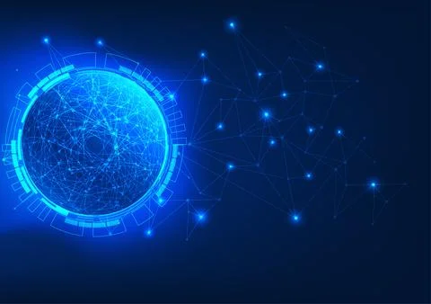 Technology processor with technology circle that gathers information from h.. Stockillustratie