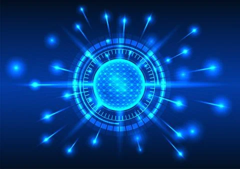 Technology processor with technology circle That keeps processing the recei.. Stockillustratie