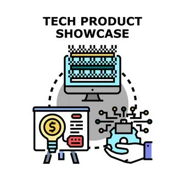 Technology product showcase with new idea development イラスト素材