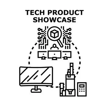 Technology product showcasing and digital promotion event Stock Illustration