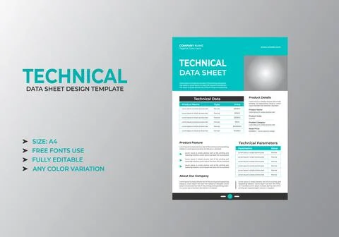 Technology Product Specification Sheet Template Stock Illustration