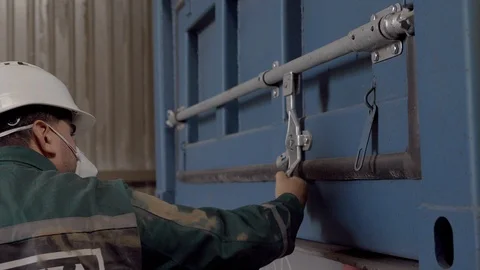 Technology production kernel man work unloading Stock Footage 96394307