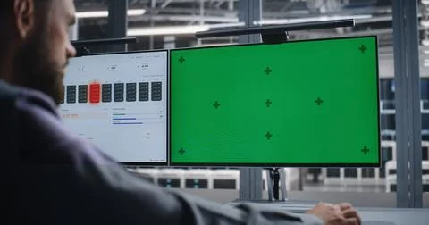 Technology Professional Analyzing Network Operations with Customizable Screen Фото