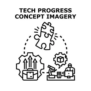 Technology progress developing solution for business innovation Stock Illustration