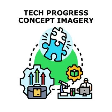 Technology progress developing solution for business innovation Stock Illustration