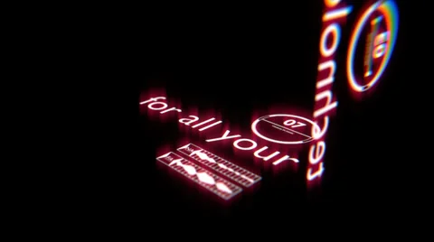 Technology Promo/Message - Red (HD) Video stock 37346896