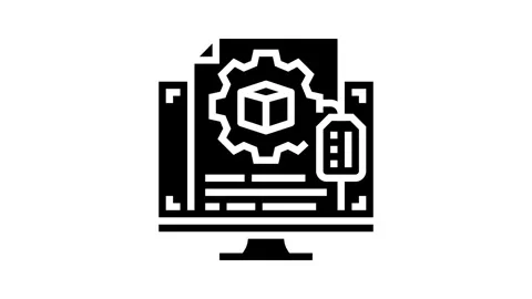 Technology prototype research development glyph icon animation Stock Footage 326142059