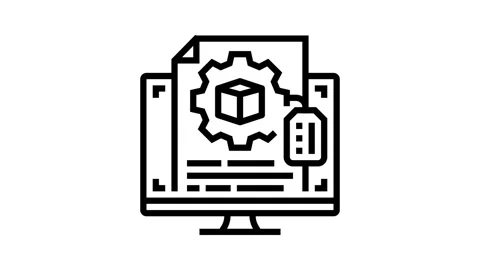Technology prototype research development line icon animation Stock Footage 326123148