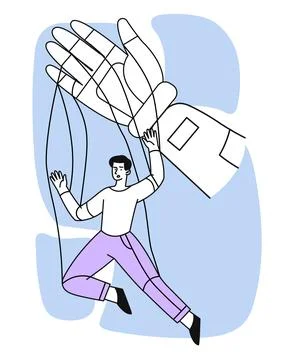 Technology puppet vector linear Stock Illustration