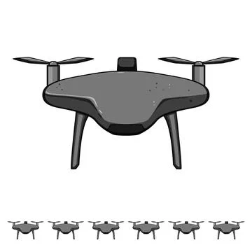 Technology quadcopter cartoon vector graphic 库存插图