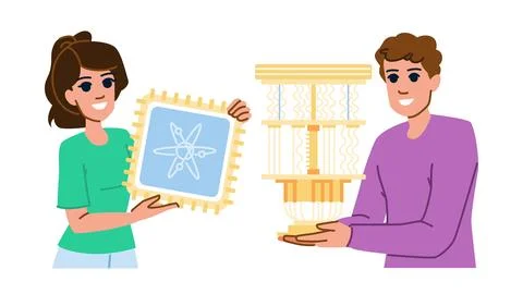 Technology quantum computing research vector Stock Illustration