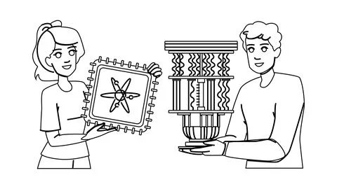 Technology quantum computing research vector Stock Illustration