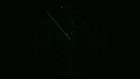 Technology Radar - Glowing Green Light Streak, Dark Background, Abstract Stock Footage 340364500