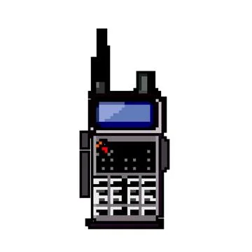 Technology radio transceiver game pixel art vector illustration Illustration