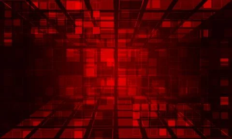 Technology red light squares data media geometric design modern futuristic Stock Illustration