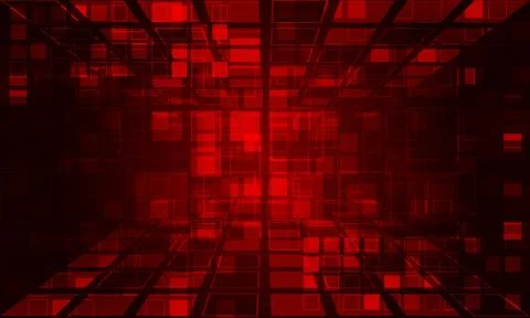 Technology red light squares data media geometric design modern futuristic... Foto stock