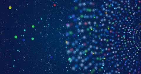 Technology Related Abstract Background Render With Moving Numbers イラスト素材