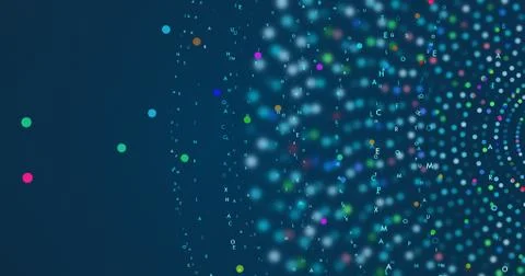 Technology Related Abstract Background Render With Moving Numbers イラスト素材