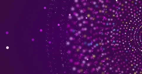 Technology Related Abstract Background Render With Moving Numbers Illustrazione stock