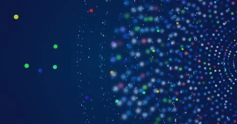Technology Related Abstract Background Render With Moving Numbers イラスト素材