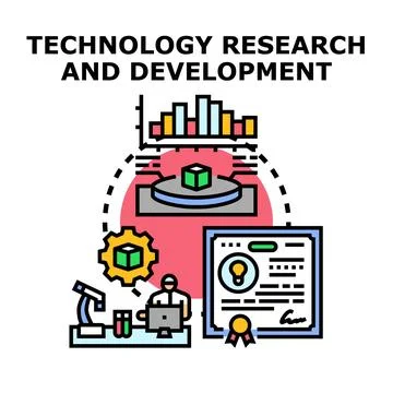 Technology research and development process innovation concept Ilustración de archivo