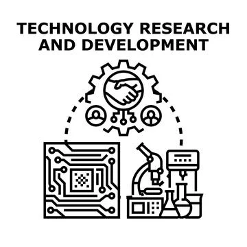 Technology research development team collaboration icon concept Stock Illustration