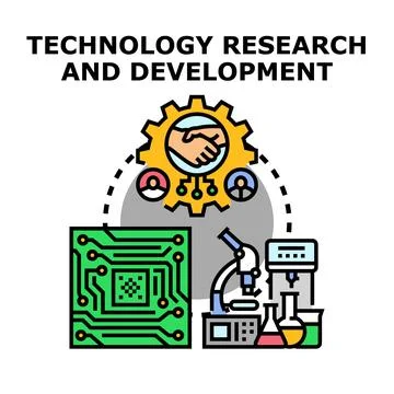 Technology research development team collaboration icon concept Stock Illustration