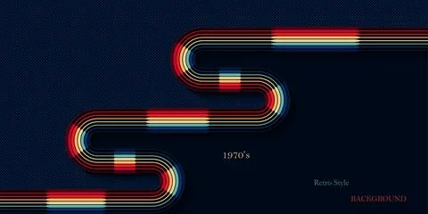 Technology retro style dark navy background Stock Illustration
