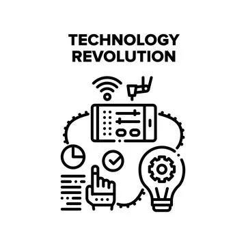 Technology Revolution Vector Concept Illustration Stock Illustration