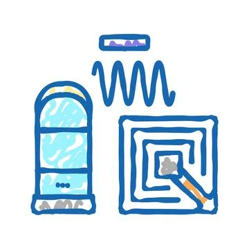 Technology of rfid icon doodle illustration Stockillustratie