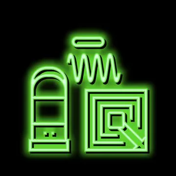 Technology of rfid neon glow icon illustration Stockillustratie