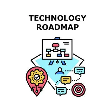 Technology roadmap icon vector illustration Stock Illustration
