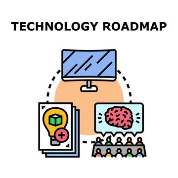 Technology roadmap planning innovation and development strategy 스톡 일러스트