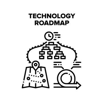 Technology Roadmap Vector Concept Illustration Stock Illustration