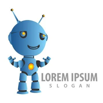 Technology robot in 3D style concept design. Symbol graphic template element  Illustrazione stock