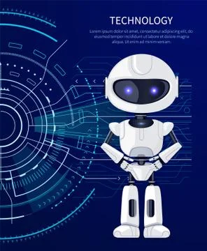 Technology Robot and Interface Vector Illustration Stockillustratie