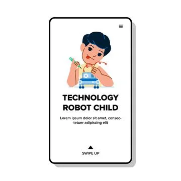 Technology robot child vector Illustrazione stock