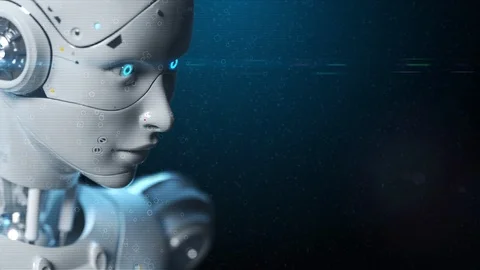 Technology robot sai fi robots  robot face Stock-Footage 105023237