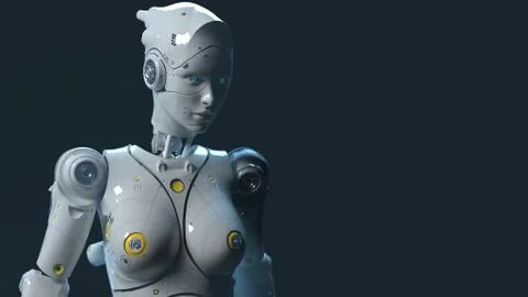 Technology robot sai fi robots 3d render Stock Photos