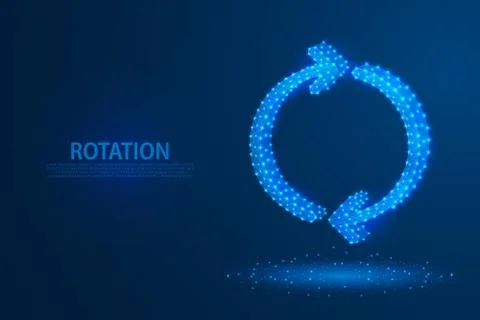 Technology rotation arrows icon with blue background, A rotate icon composed  스톡 일러스트