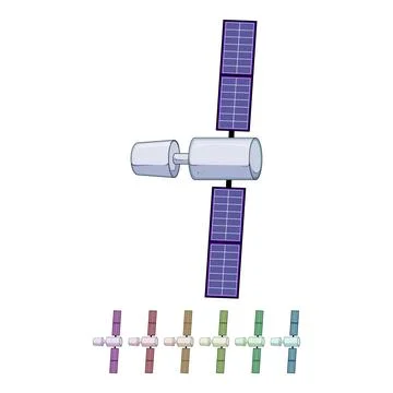 Technology satellite cartoon vector graphic 스톡 일러스트