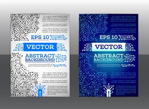 Technology scheme book cover layout Stock Illustration