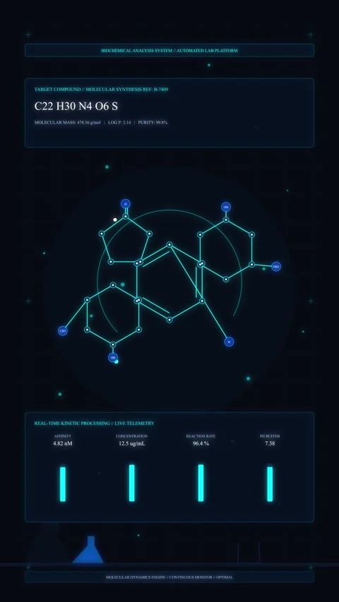 Technology science animation blue data interface hud display element Stock Footage 346540421
