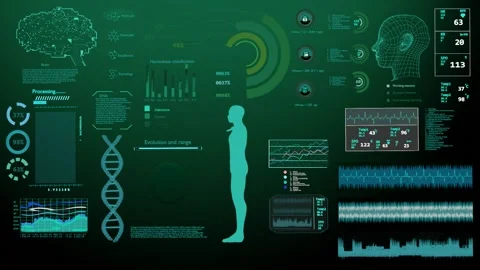 Technology science concept DNA futuristic on  monitor background. Stock Footage 155692961