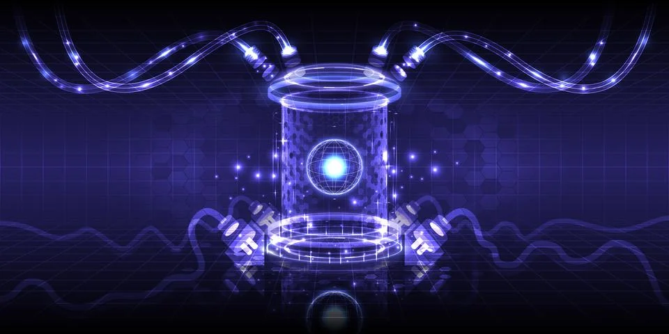 Technology science engineering. Futuristic lab or room for research analysis  イラスト素材
