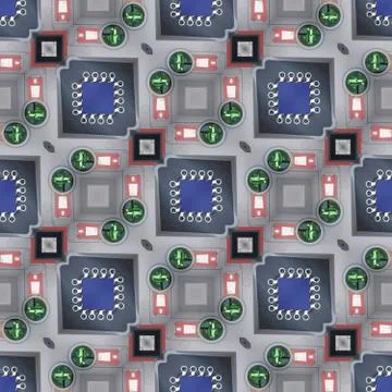 Technology Seamless Background Stock Photos