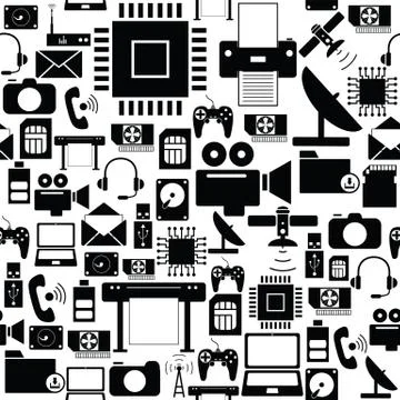 Technology seamless pattern background icon. Stock Illustration